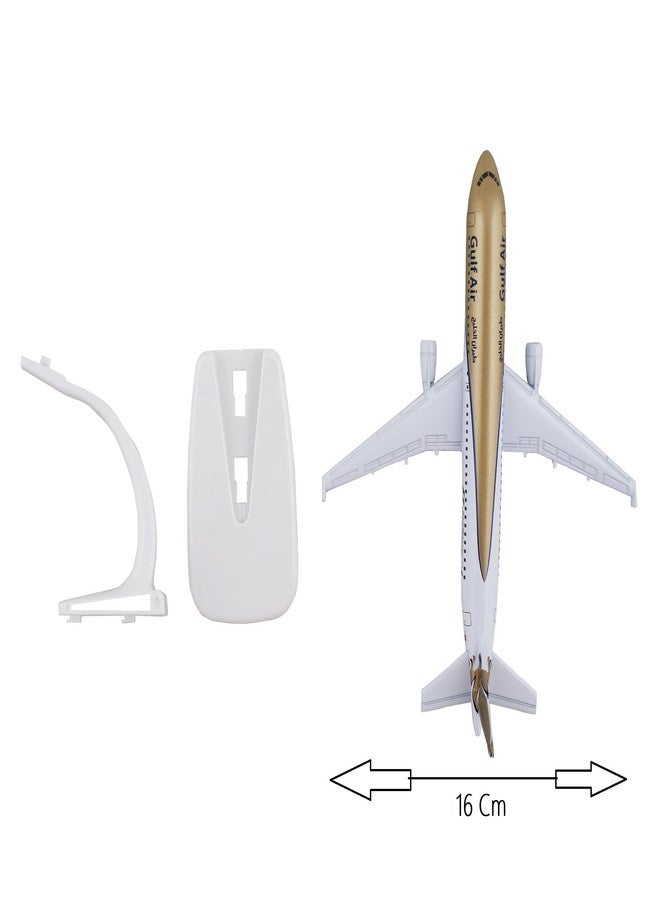 تويتل نموذج طائرة إيرباص A320 من شركة طيران الخليج، مصنوع من سبيكة معدنية مصبوبة، بحجم 16 سم. - Image 2